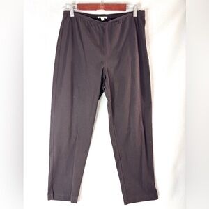 Eileen Fisher M Women's Organic Cotton High Waisted Black Trousers
